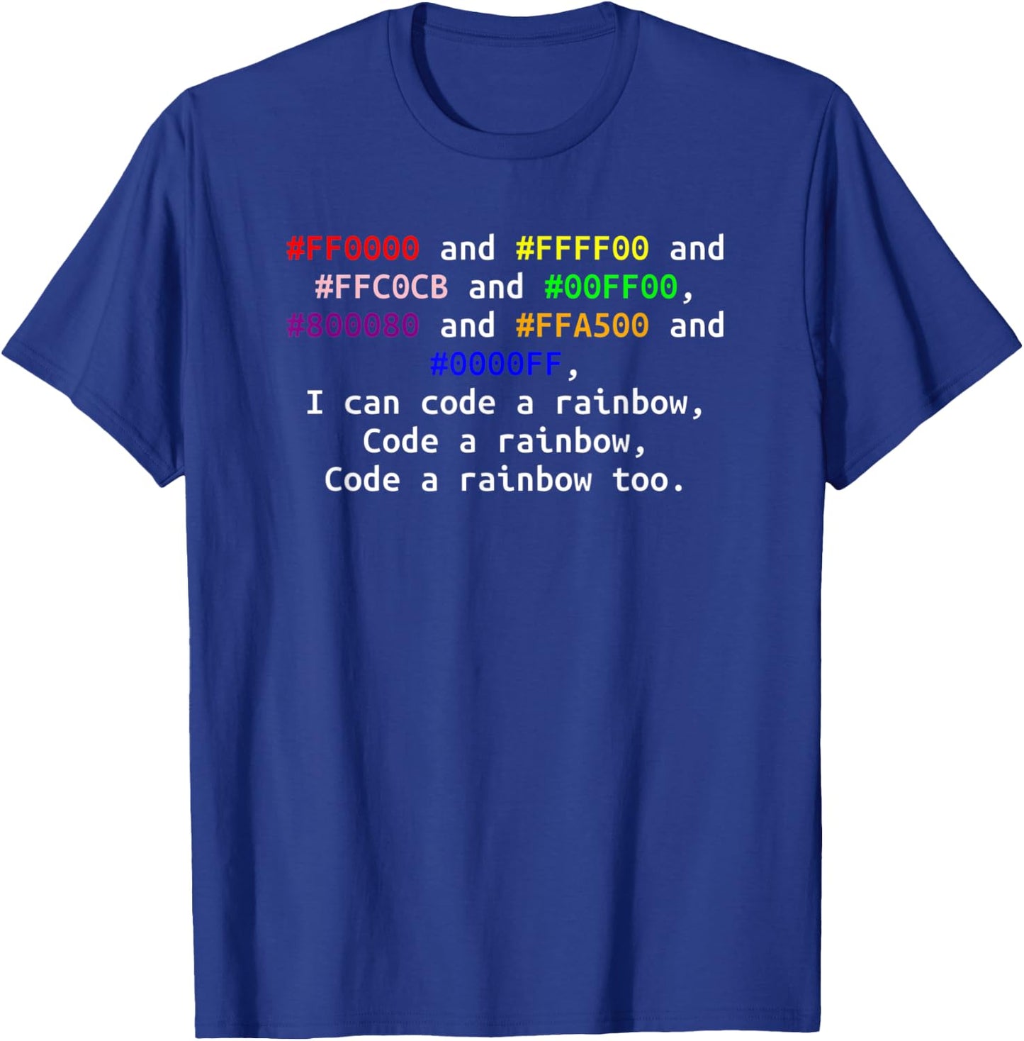 Funny computer Hexadecimal coding colors musical pun design T-Shirt - T-Shirt | Royal