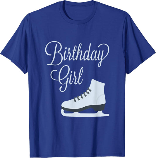 Birthday Girl Ice Skating Party T-Shirt - T-Shirt | Royal