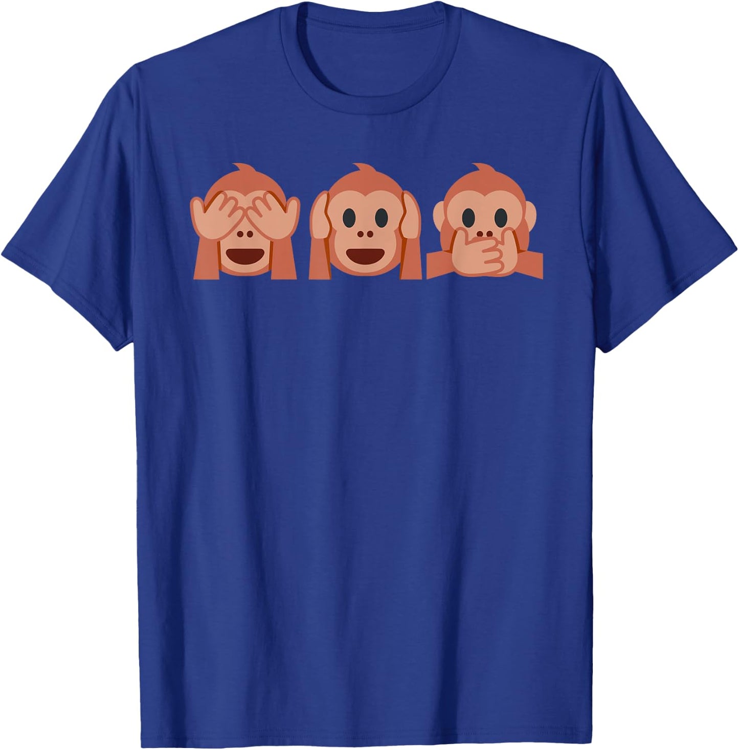 three monkeys Emoticon see hear speak no Evil Emoticon T-Shirt - T-Shirt | Royal