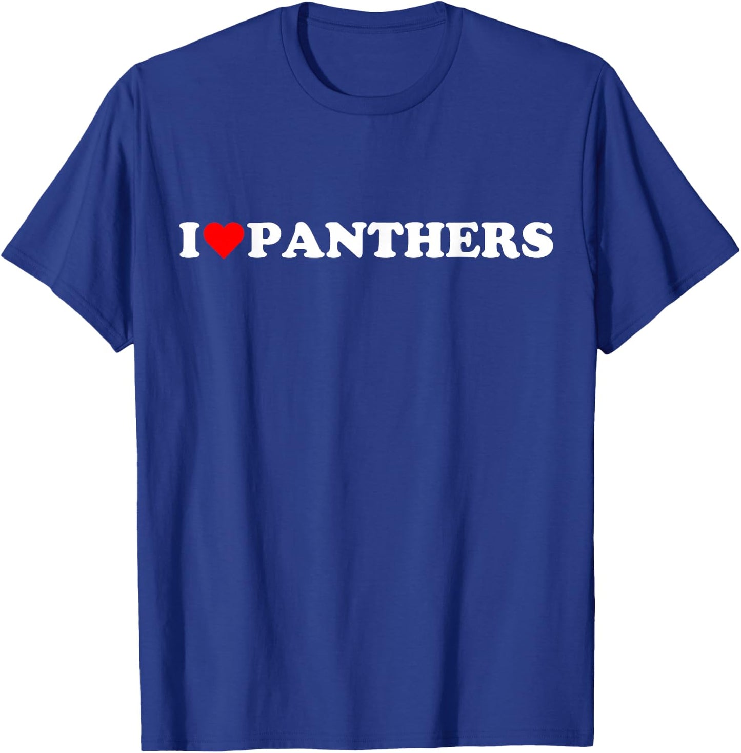 I heart Panthers I love Panthers red heart Panther lover T-Shirt - T-Shirt | Royal