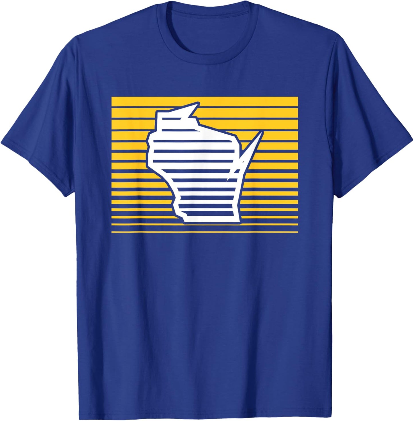 Milwaukee Wisconsin Retro Gradient Stripes T-Shirt - T-Shirt | Royal