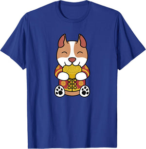 Chinese Costume Mooncake Pit Bull Dog T-Shirt - T-Shirt | Royal