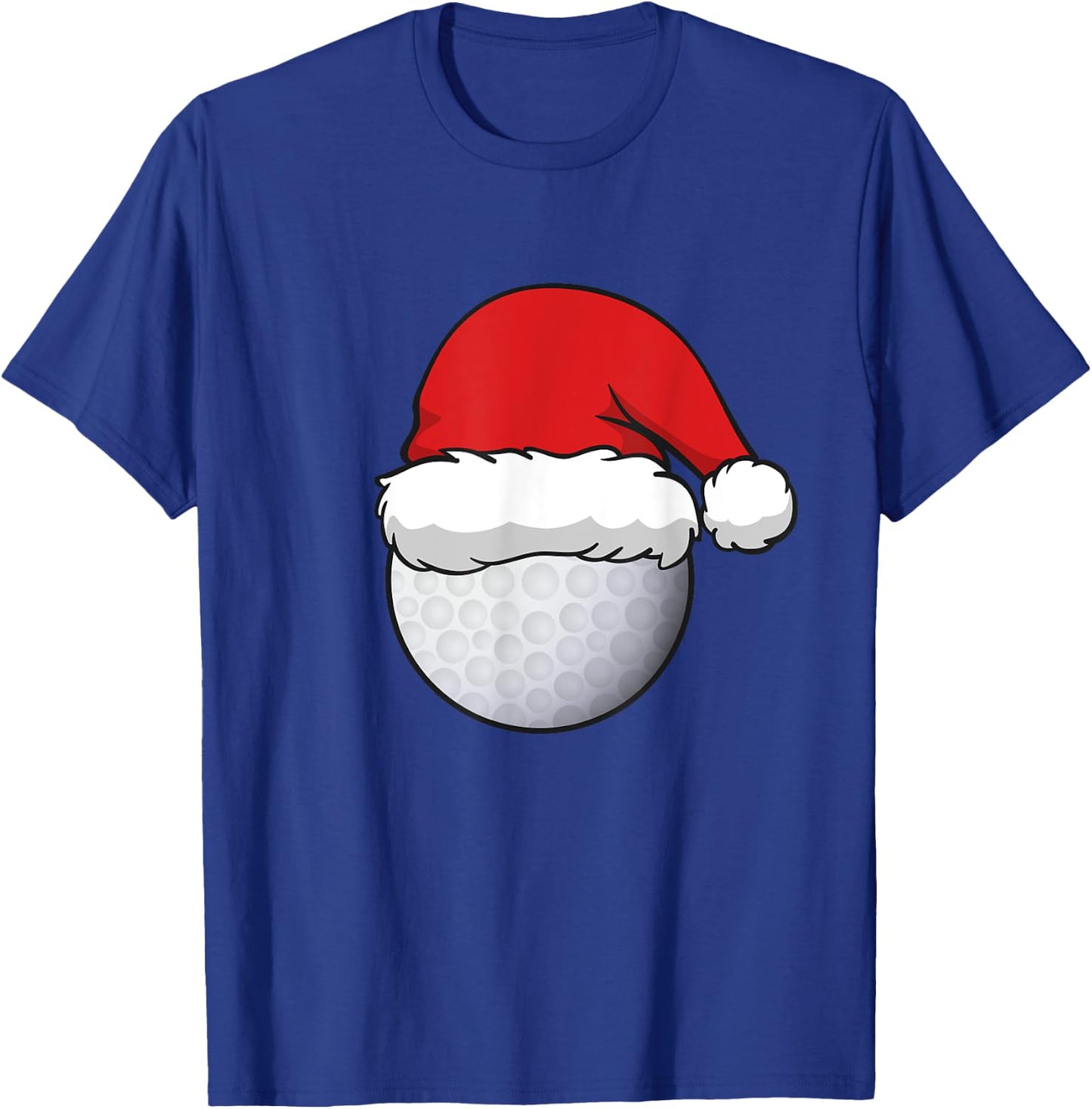 Holiday Golf Ball With Santa Hat Funny Golfing Christmas T-Shirt - T-Shirt | Royal