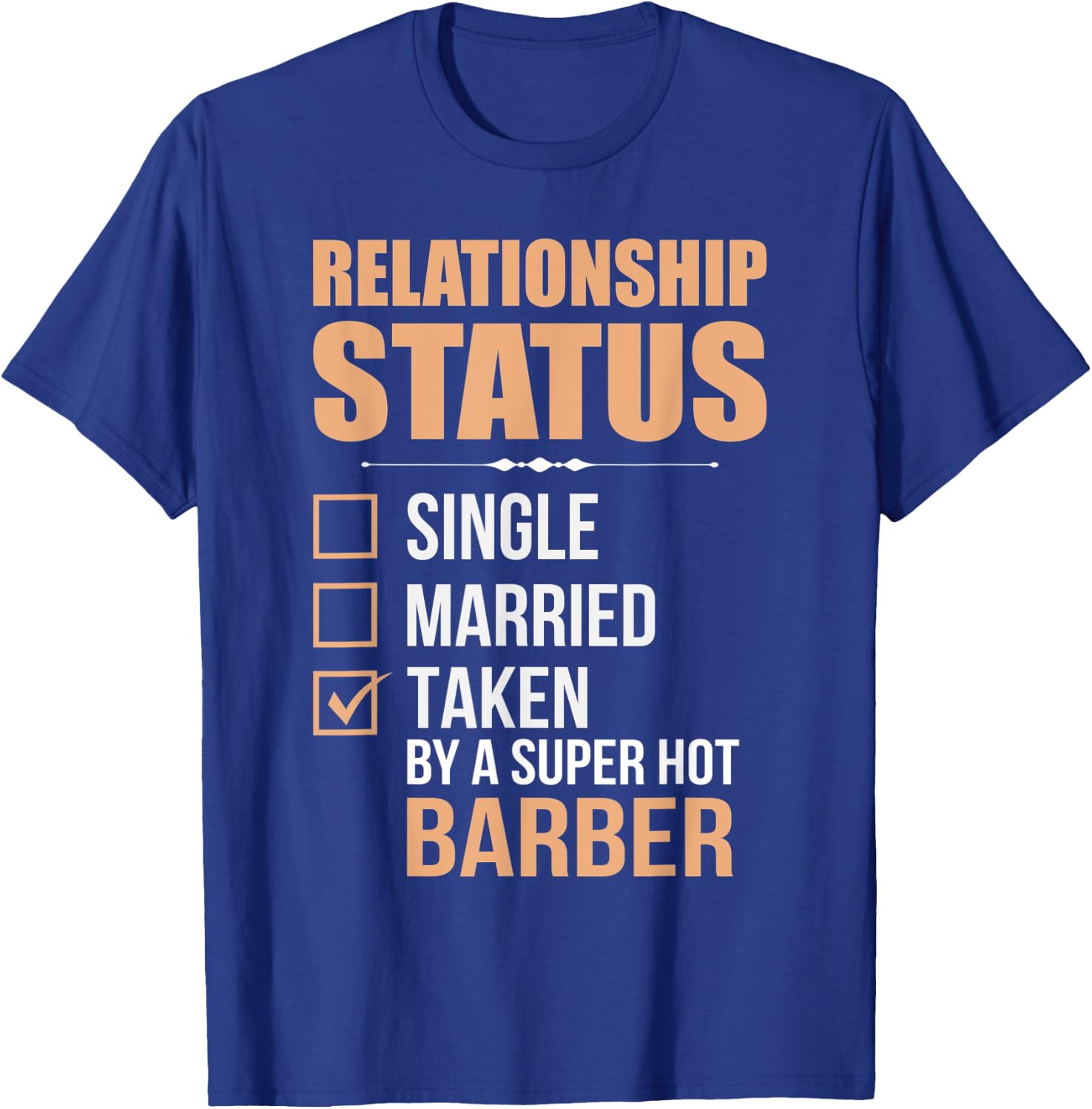 Funny Wife Barber Haircut Girlfriend Boyfriend Husband T-Shirt - T-Shirt | Royal