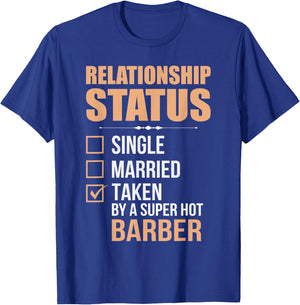 Funny Wife Barber Haircut Girlfriend Boyfriend Husband T-Shirt - T-Shirt | Royal