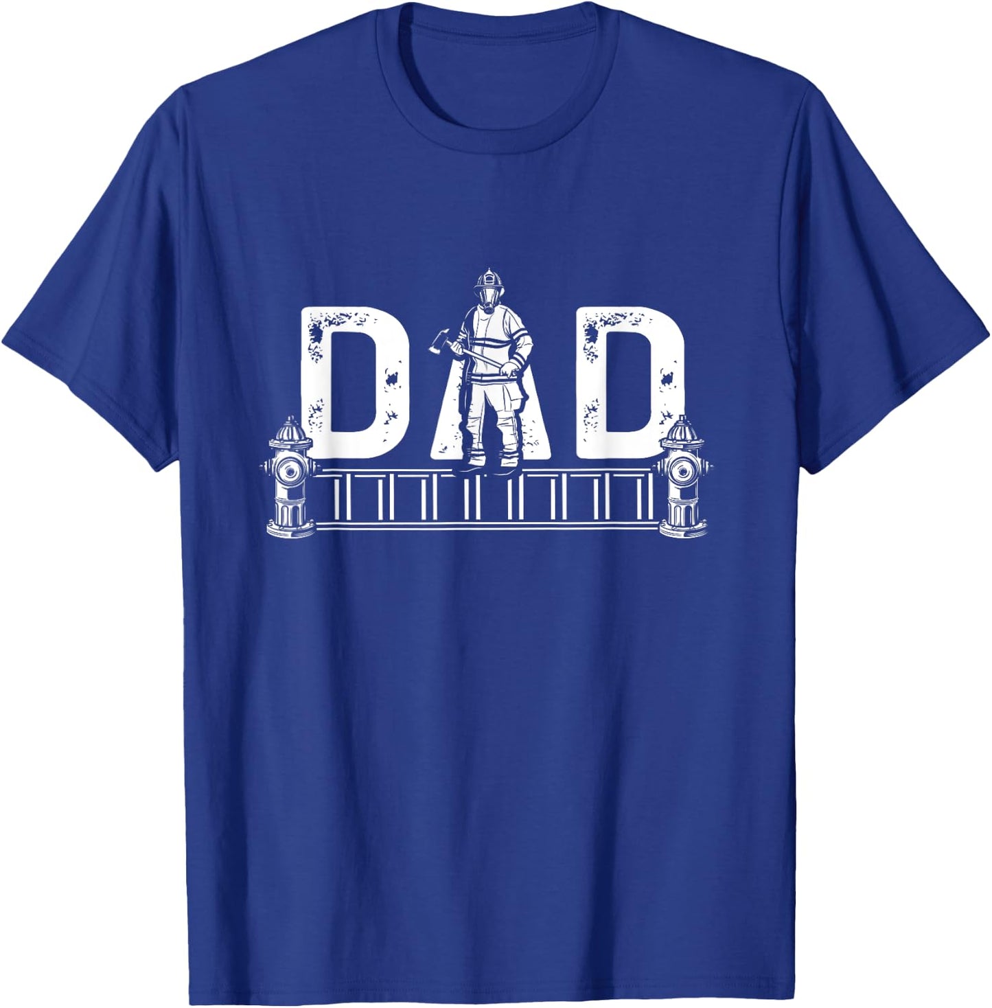 Firefighter Dad Fireman First Responder Fire Rescue T-Shirt - T-Shirt | Royal