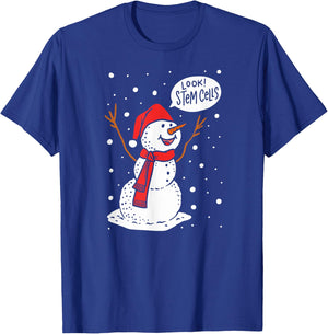 Look Stem Cells Snowman Funny Biology Student Christmas T-Shirt - T-Shirt | Royal