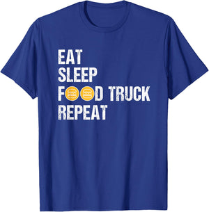 Food Truck Shirt Funny Eat Sleep Food Truck Lover T-Shirt - T-Shirt | Royal