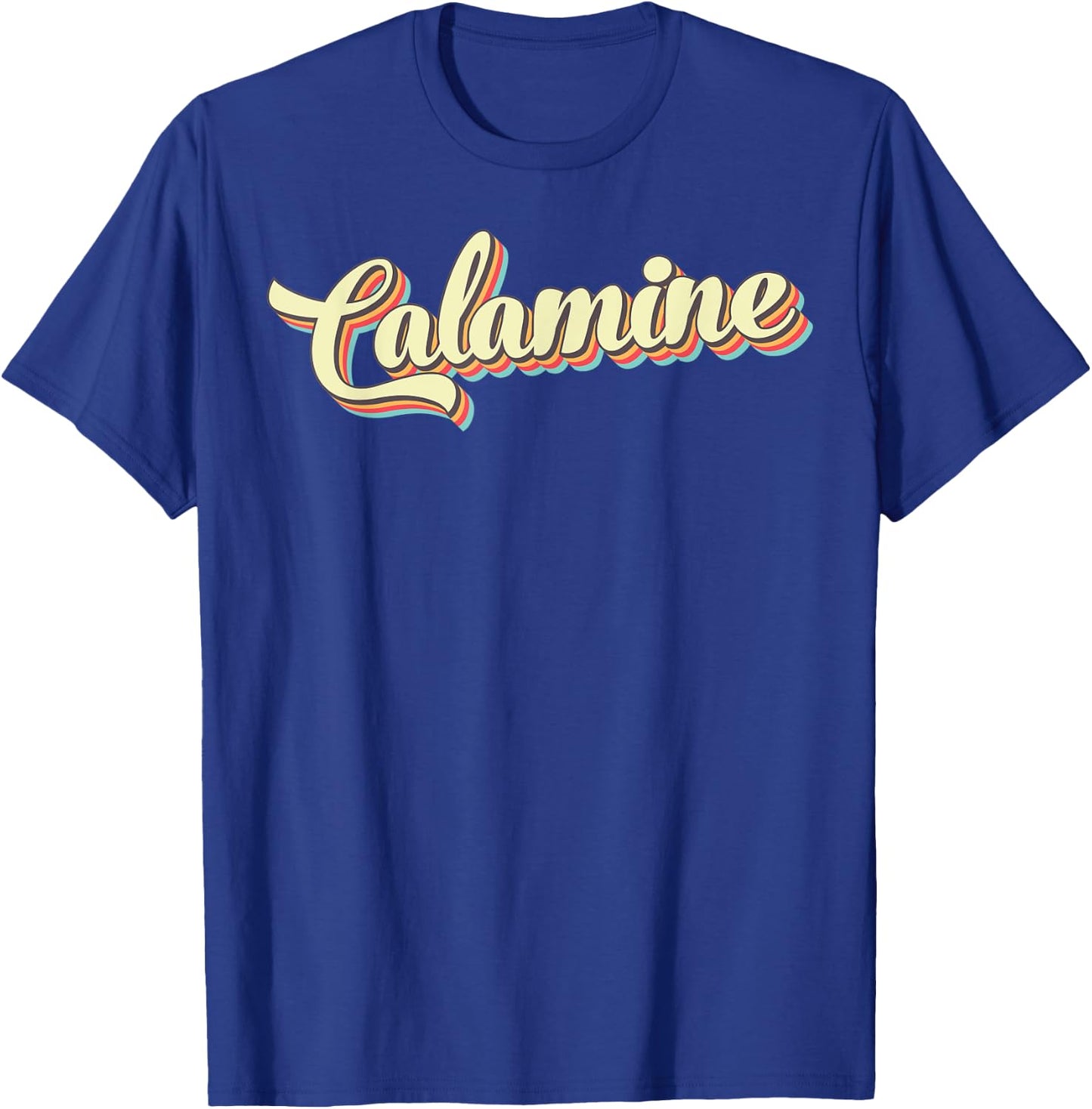 Calamine Retro Art Baseball Font Vintage T-Shirt - T-Shirt | Royal