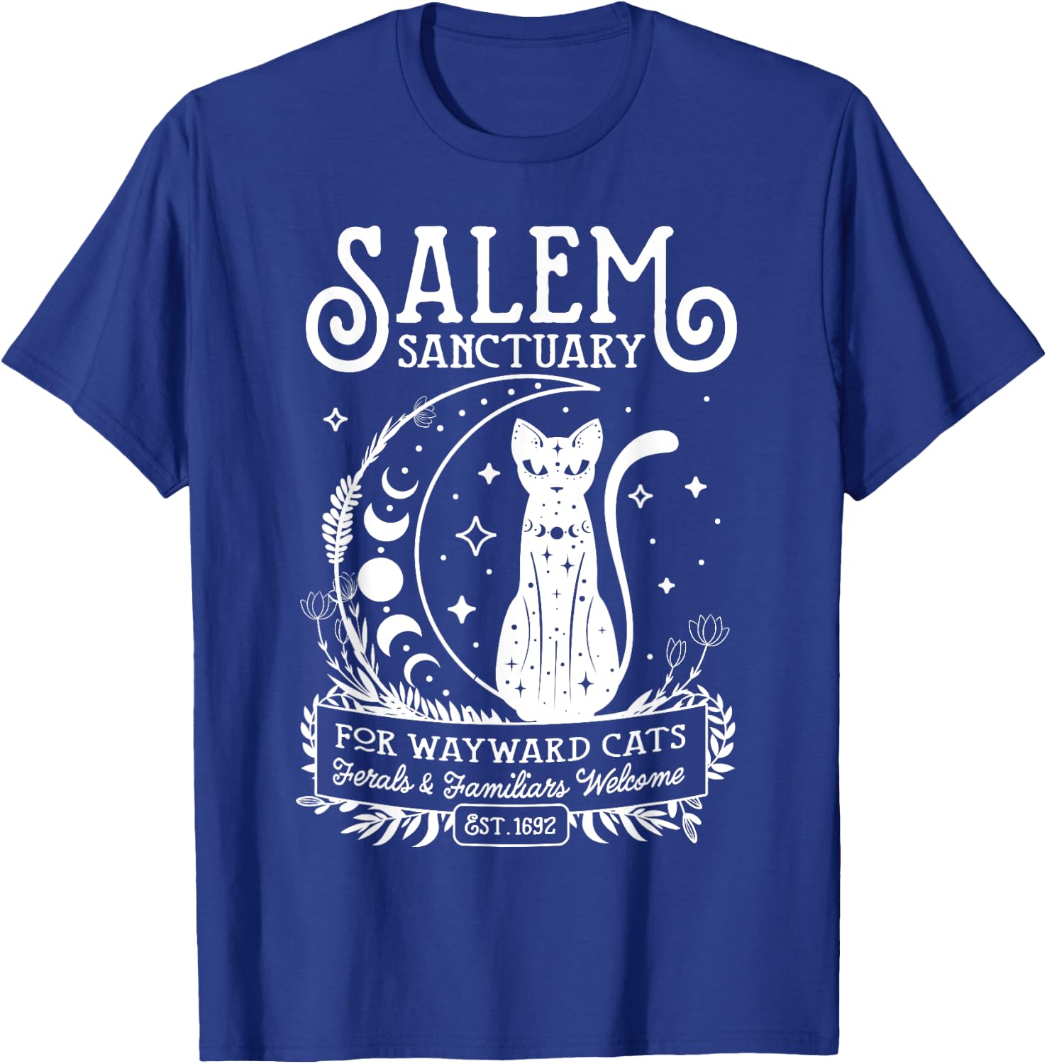 Funny Witch Salem Home For Wayward Black Cats 1692 Halloween T-Shirt - T-Shirt | Royal