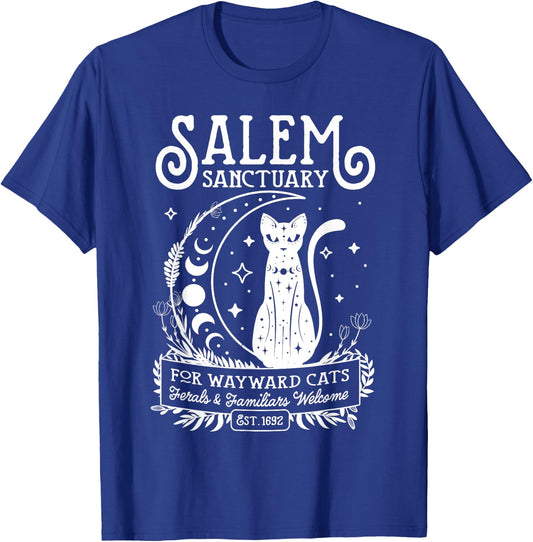 Funny Witch Salem Home For Wayward Black Cats 1692 Halloween T-Shirt - T-Shirt | Royal