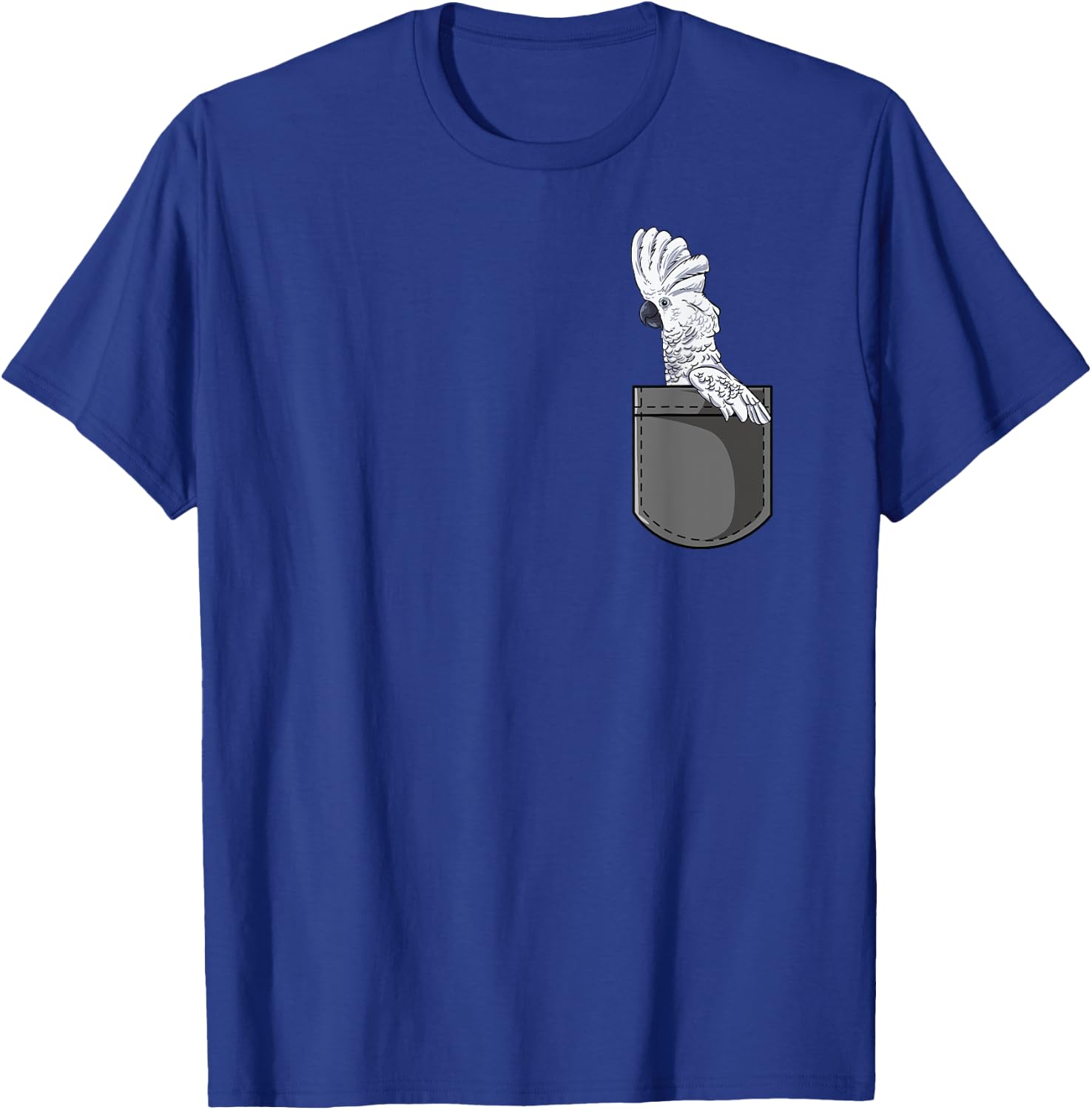 Funz Feather Co. Cockatoo Gift - Black Short Sleeve Classic Fit Cotton Polyester - Small - Modern Bird Themed - Women's, Girls' - Vacation, Birthday - Adults, Women T-Shirt - T-Shirt | Royal
