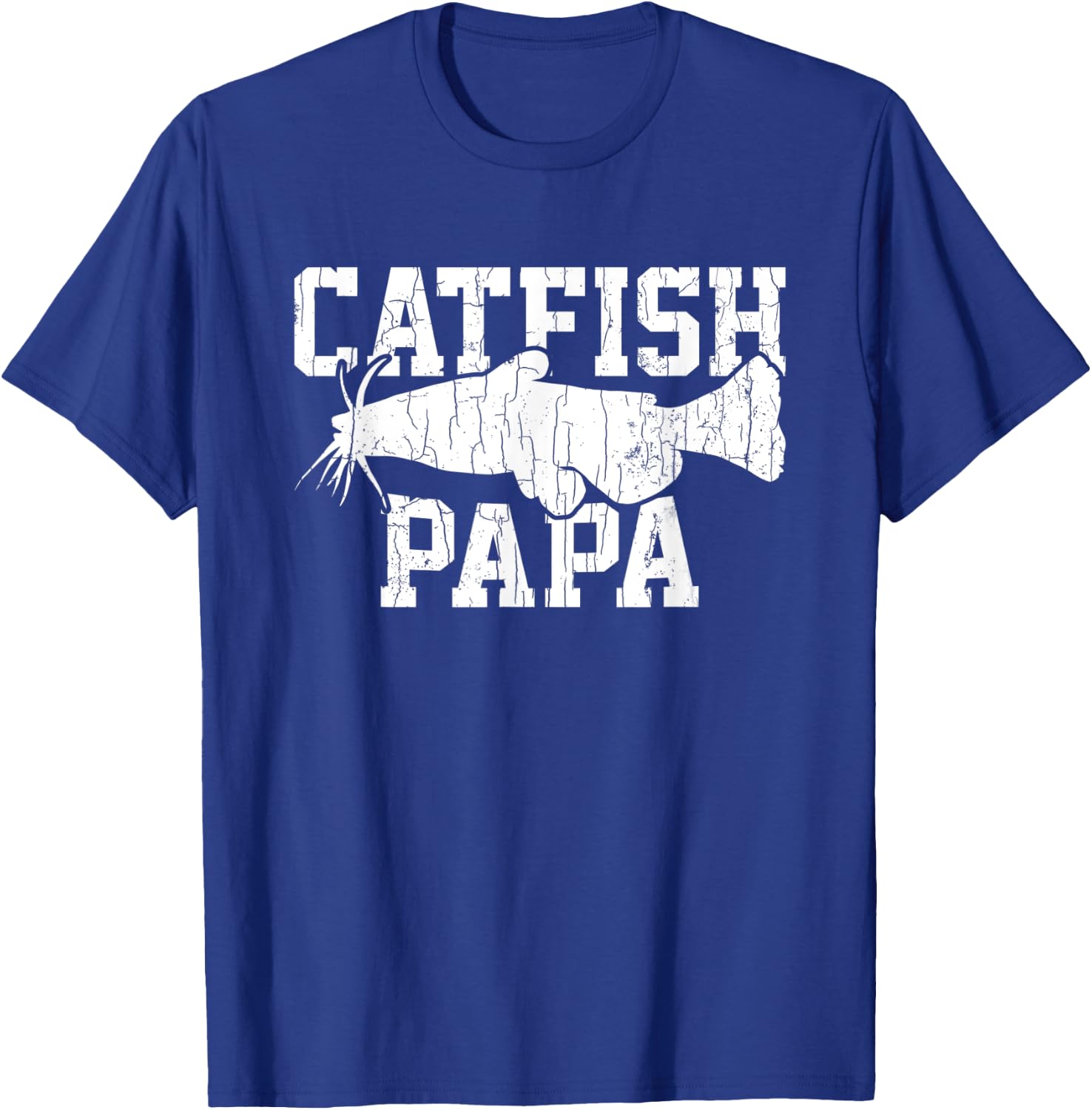 Catfish Papa Funny Fishing Lover Catfishing Graphic T-Shirt - T-Shirt | Royal