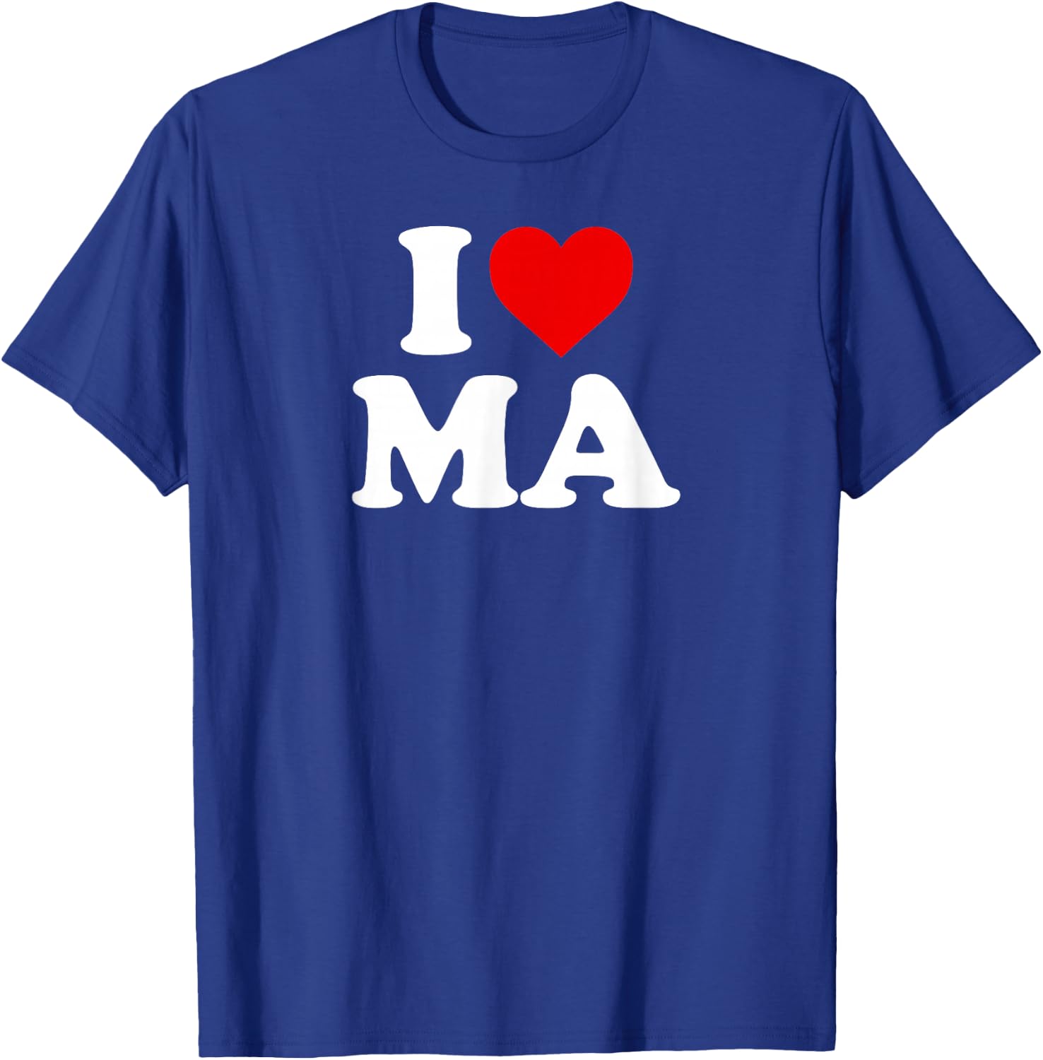 I Love MA Heart Massachusetts T-Shirt - T-Shirt | Royal
