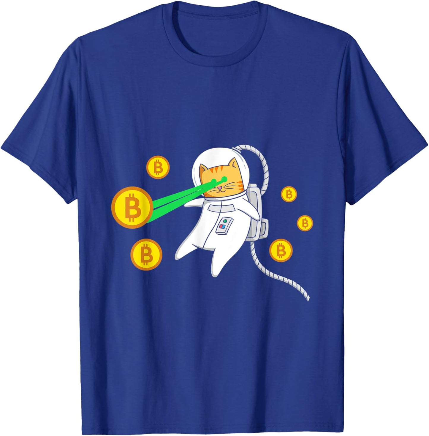 Space Astronaut Cat Bitcoin Laser Eyes Cryptocurrency BTC Women T-Shirt - T-Shirt | Royal
