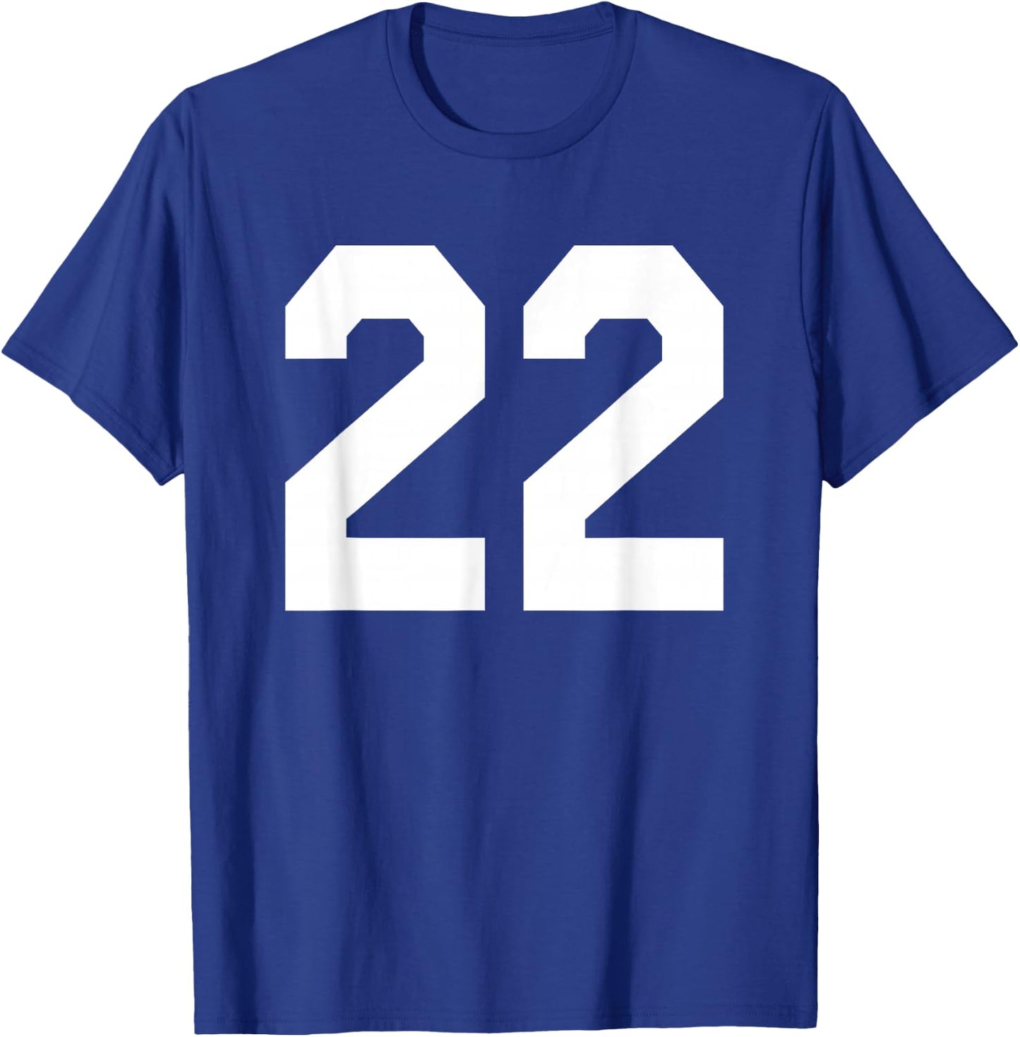 Number 22 Sports Jersey Front and Back Team Player T-Shirt - T-Shirt | Royal