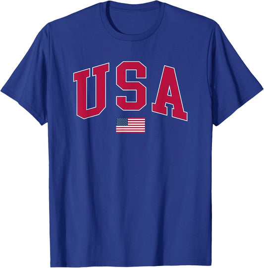American Flag USA United States of America US 4th of July T-Shirt - T-Shirt | Royal