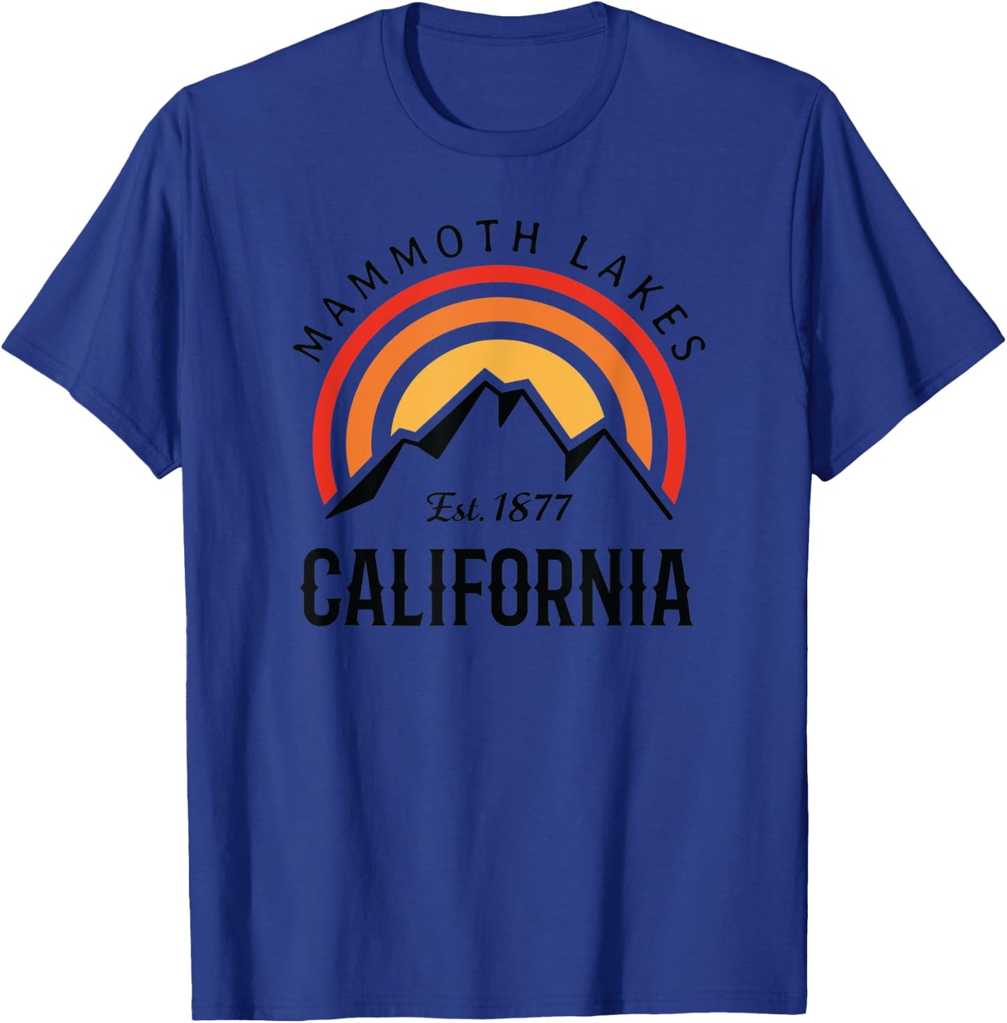 Mammoth Lakes California Sierra Nevada Mountain Retro Sunset T-Shirt - T-Shirt | Royal