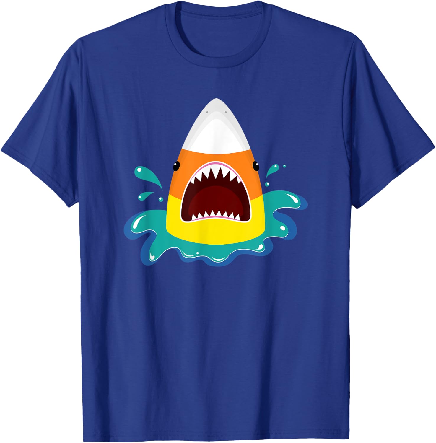 Halloween Candy Corn Shark T-Shirt - T-Shirt | Royal