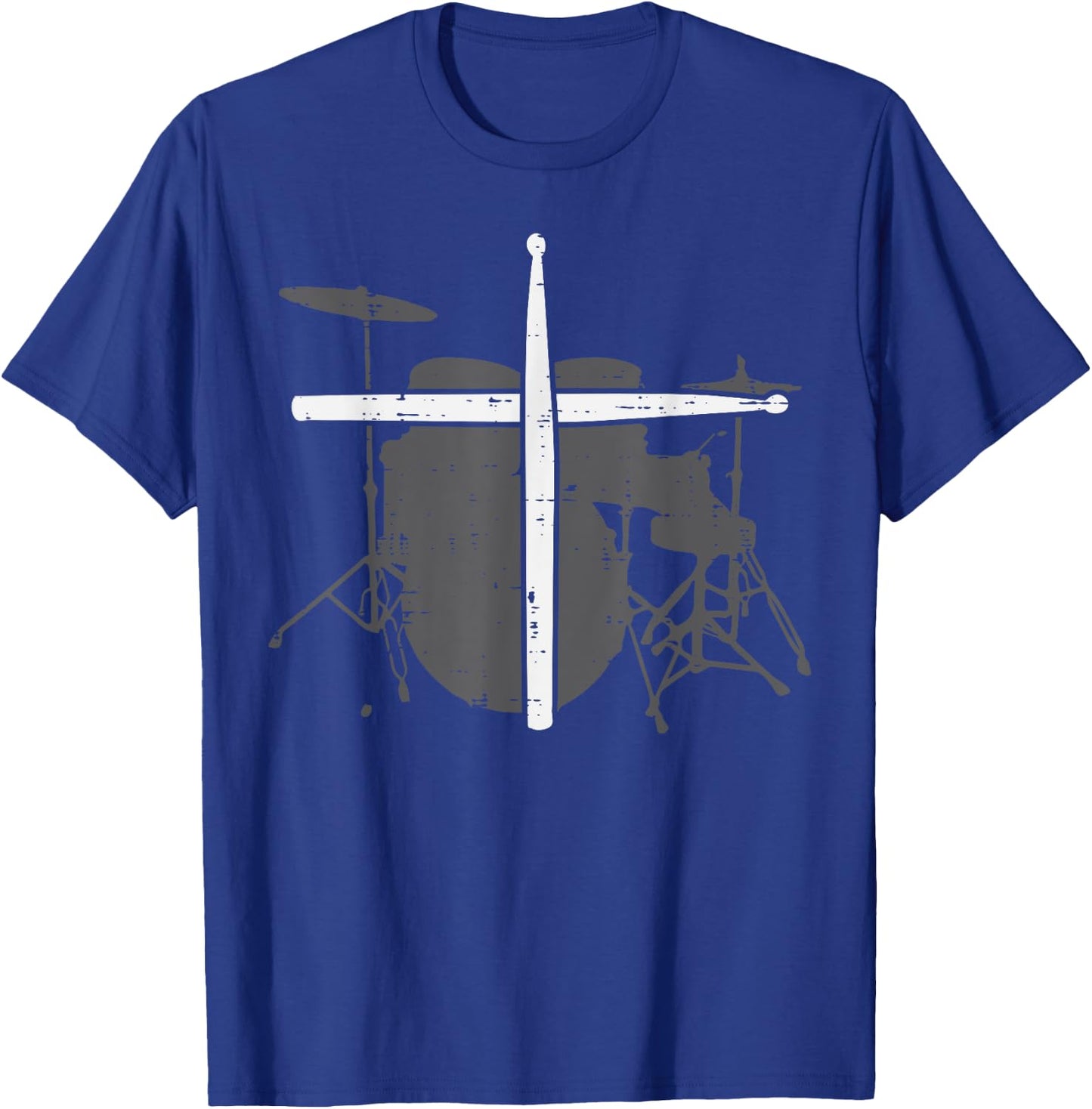 Drums Cross Drumstick Music Jesus Christian Band Men Women T-Shirt - T-Shirt | Royal