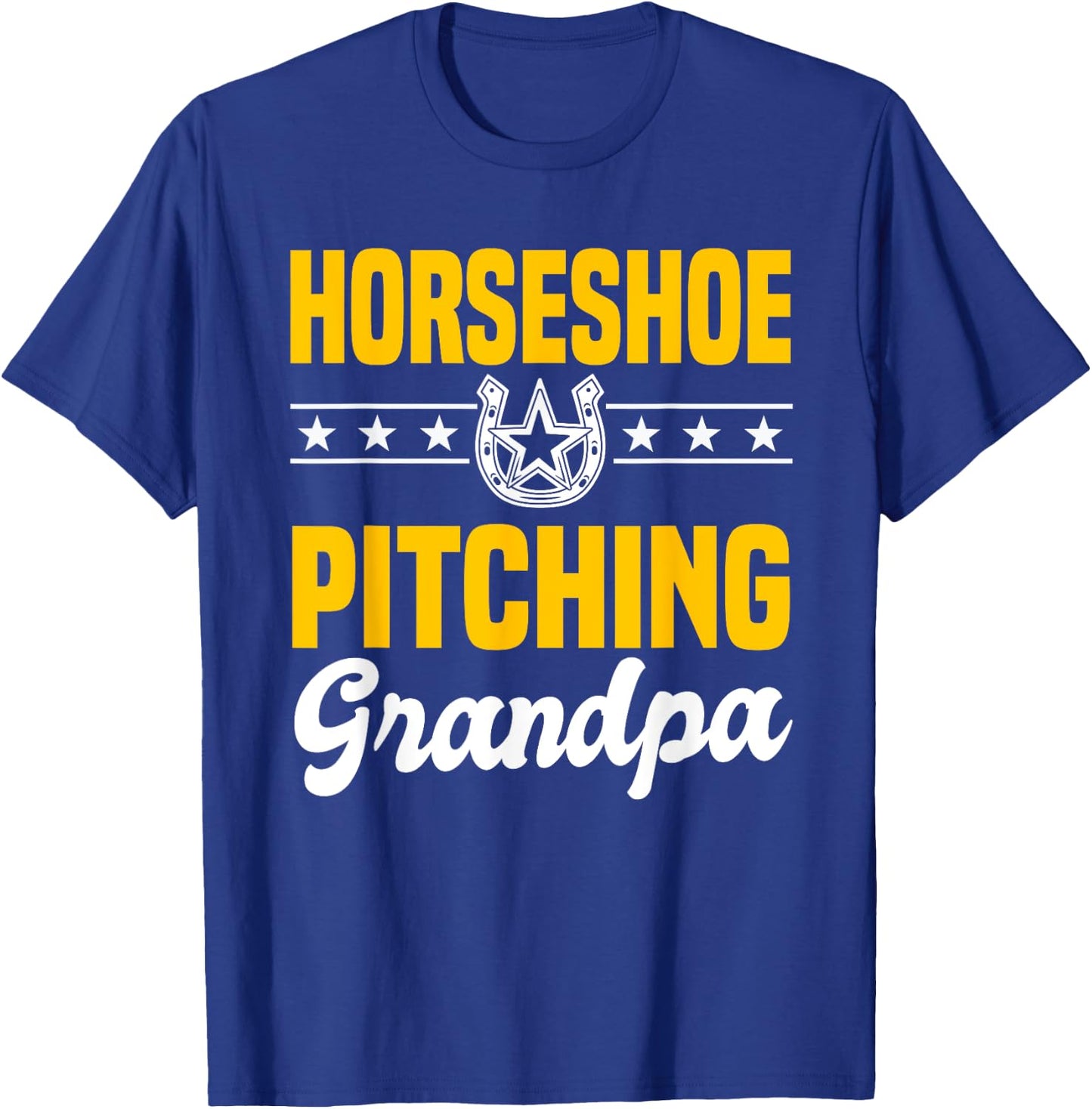 Horseshoe Pitching Grandpa Ferrier Horse Lover T-Shirt - T-Shirt | Royal