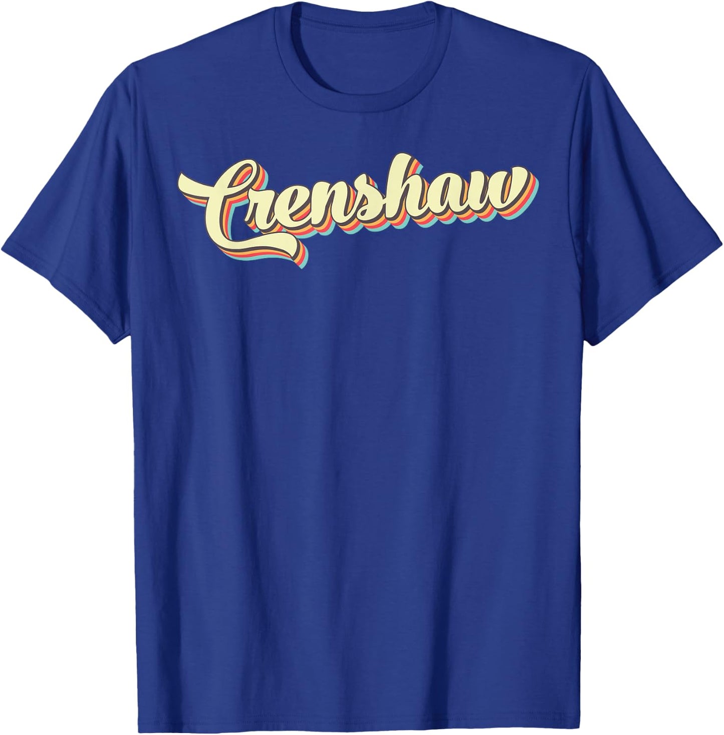 Crenshaw Retro Art Baseball Font Vintage T-Shirt - T-Shirt | Royal
