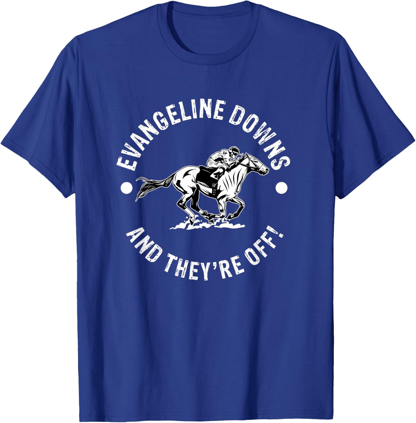 Evangeline Downs Racetrack Horse Racing Equestrian LA Derby T-Shirt - T-Shirt | Royal