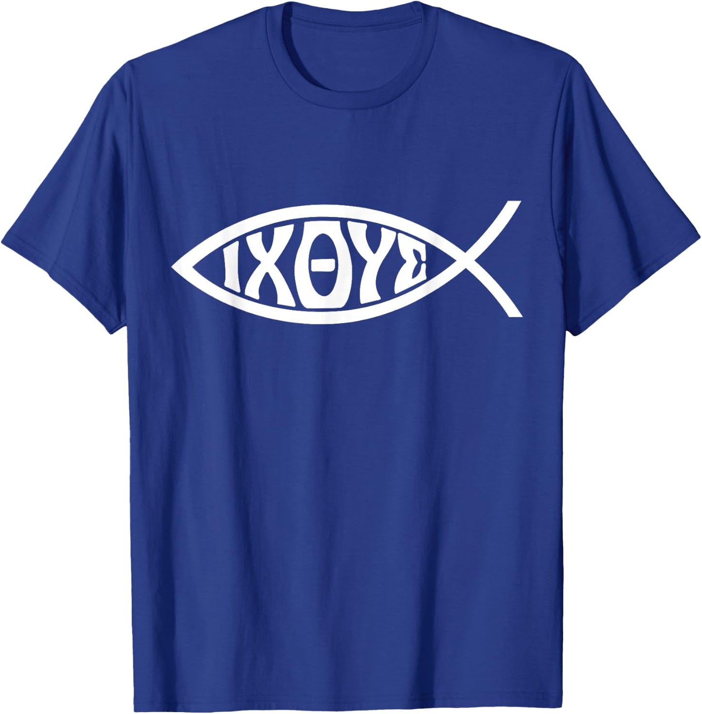 Ichthys or Ichtus IXOYE Christian Fish T-Shirt - T-Shirt | Royal