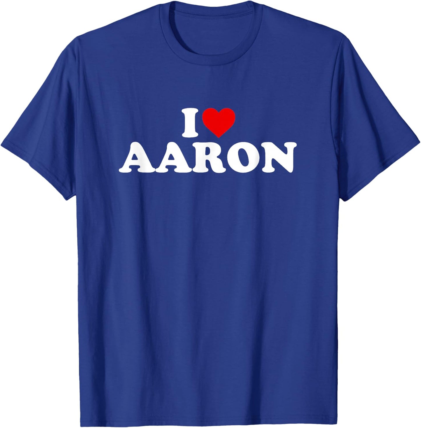 I Love Aaron - Heart T-Shirt - T-Shirt | Royal