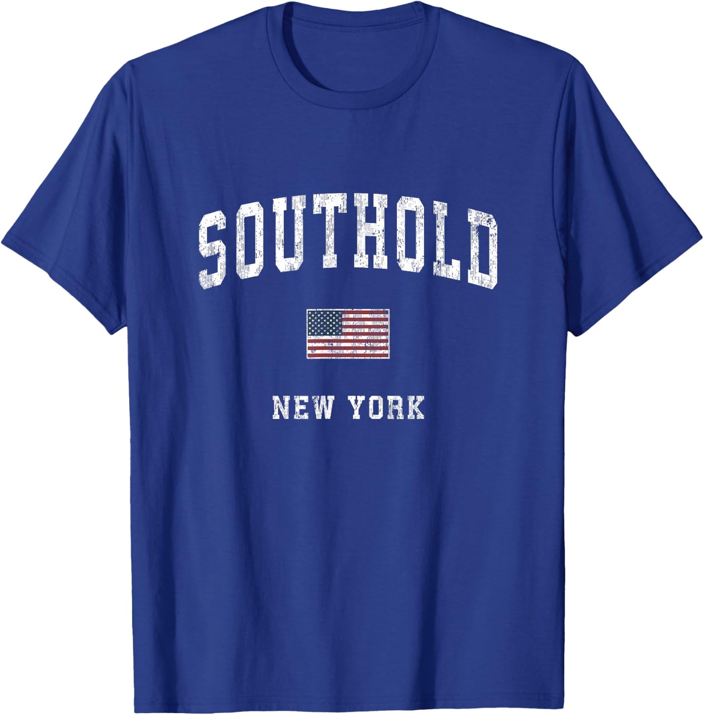 Southold New York NY Vintage American Flag Sports Design T-Shirt - T-Shirt | Royal