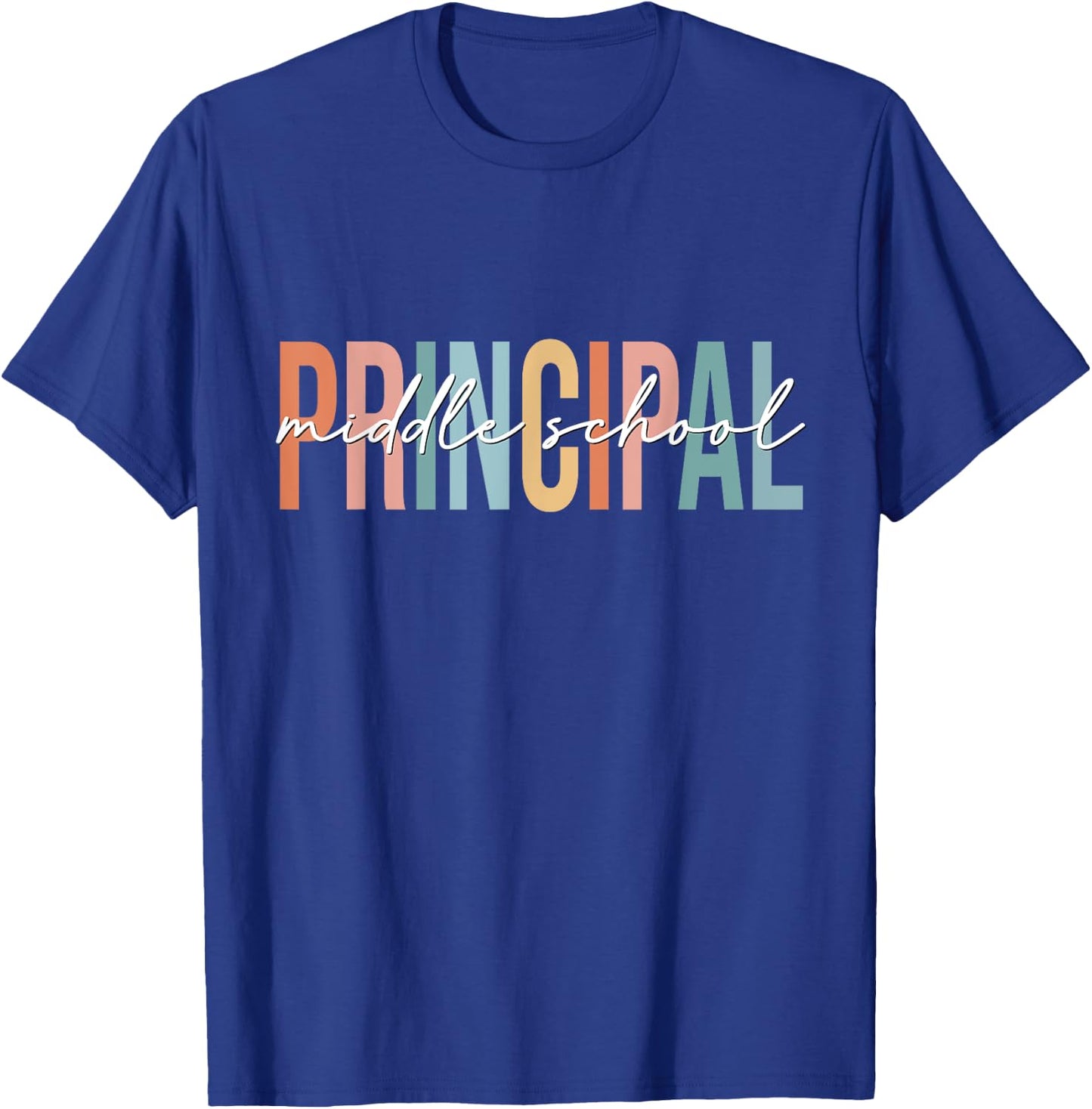 Boho Retro Vintage Middle School Principal Back To School T-Shirt - T-Shirt | Royal