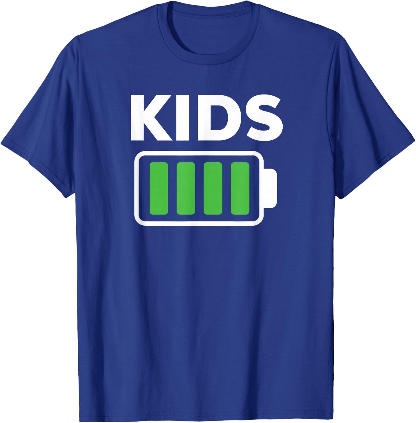 Kids Full Battery Shirt for Boys Girls Sarcastic Matching T-Shirt - T-Shirt | Royal
