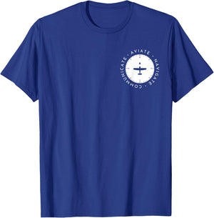 Modern Aviator Pilot Aviate, Navigate Communicate Heading T-Shirt - T-Shirt | Royal