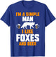 Im a simple man i like foxes and beer T-Shirt - T-Shirt | Royal