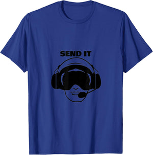 SEND IT Paramotor Pilot Helmet PPG UL Plane PPC Gyrocopter T-Shirt - T-Shirt | Royal