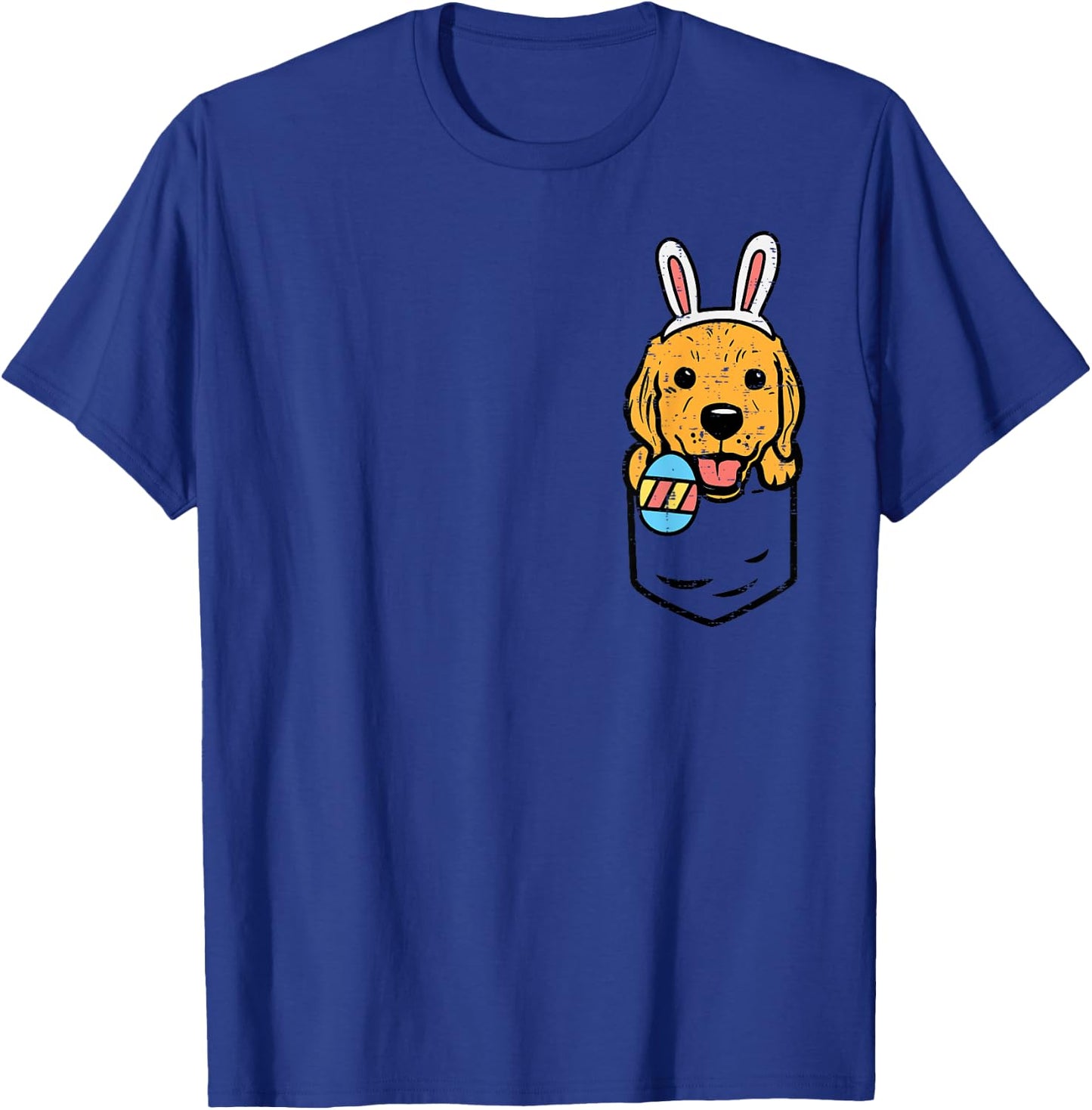 Pocket Golden Retriever Bunny Cute Easter Dog Men Women Kids T-Shirt - T-Shirt | Royal
