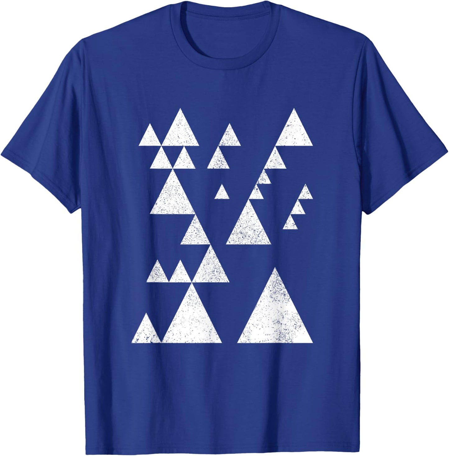 Geometric Triangles Shapes Geometry Abstract Art Distressed T-Shirt - T-Shirt | Royal