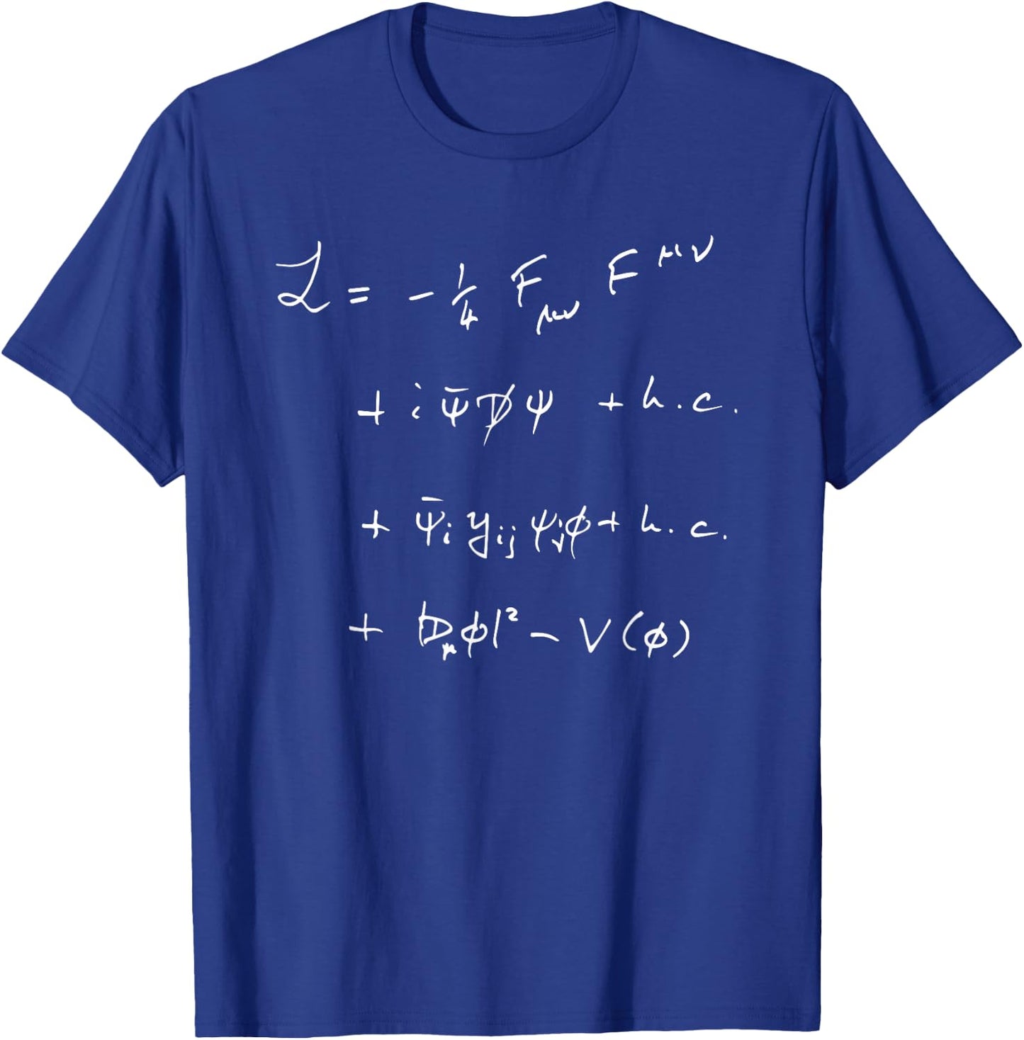 Physics Subject Standard Model Lagrangian Science Teacher T-Shirt - T-Shirt | Royal
