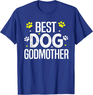 Dog Lover Holiday Christmas Best Dog Godmother Gift Women Kids T-Shirt - T-Shirt | Royal