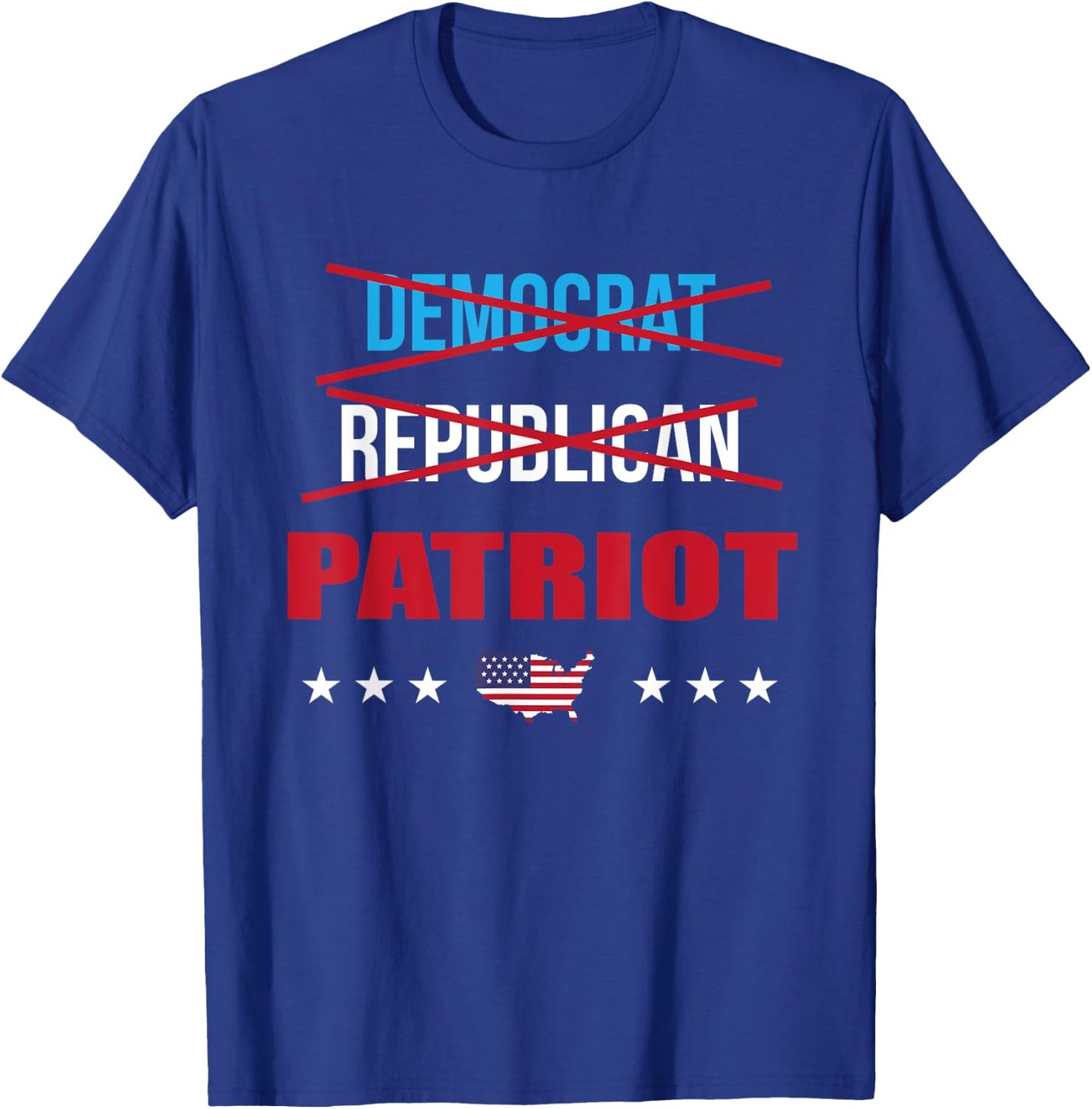 Democrat Republican Patriot Nonpartisan American Flag USA Men T-Shirt - T-Shirt | Royal