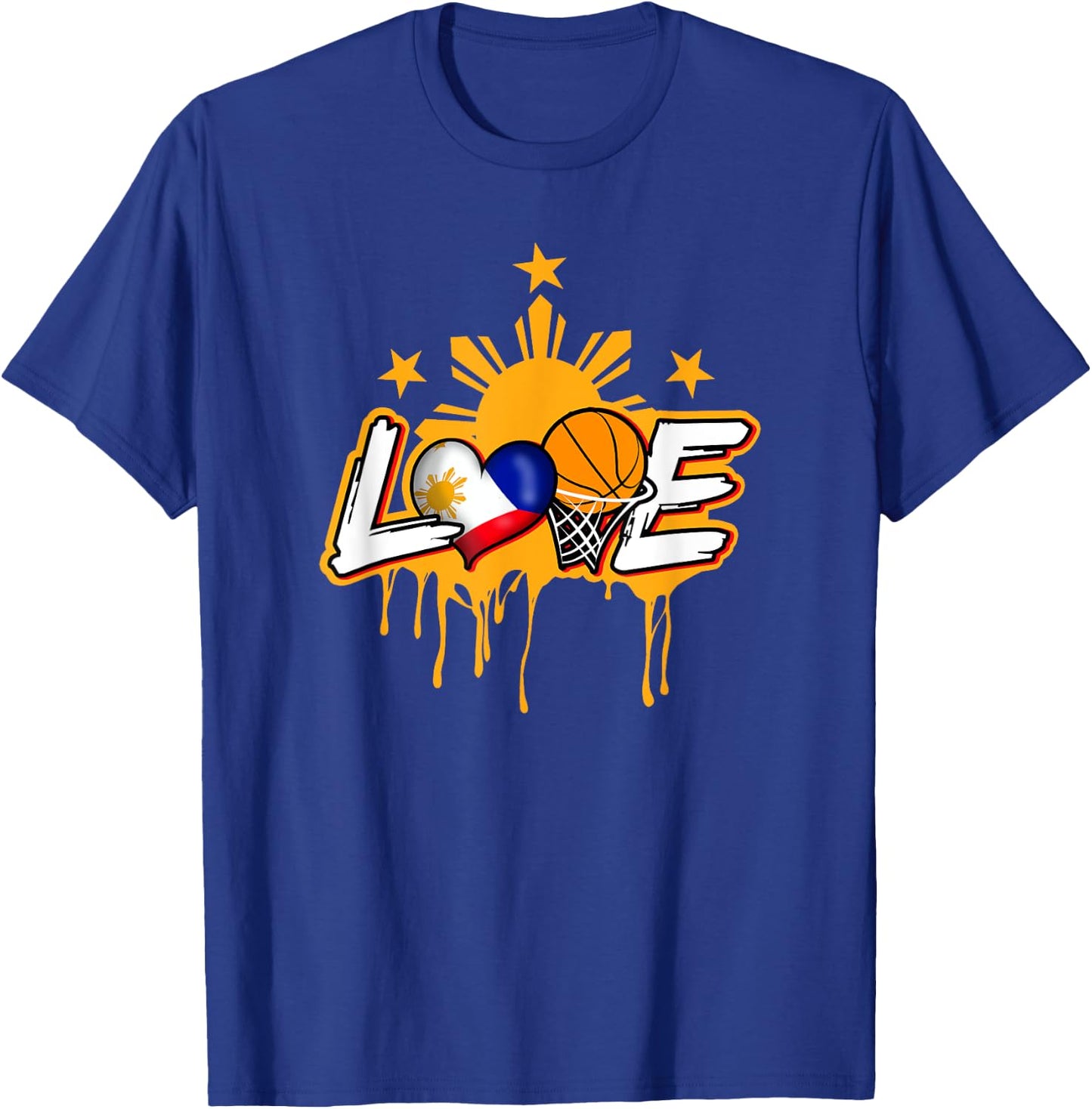Philippines Filipino Sport Basketball Basket Ball Flag Love T-Shirt - T-Shirt | Royal