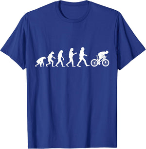 Evolution Cycling Bicycle Road Bike T-Shirt - T-Shirt | Royal