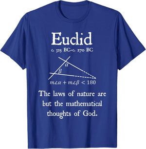 Nerdy Vintage Euclid Mathematics Quote Math Geometry Teacher T-Shirt - T-Shirt | Royal