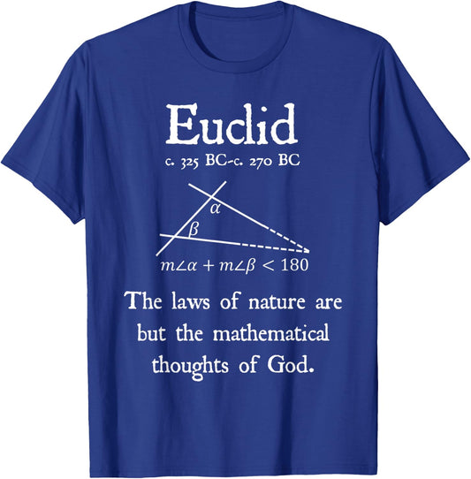 Nerdy Vintage Euclid Mathematics Quote Math Geometry Teacher T-Shirt - T-Shirt | Royal