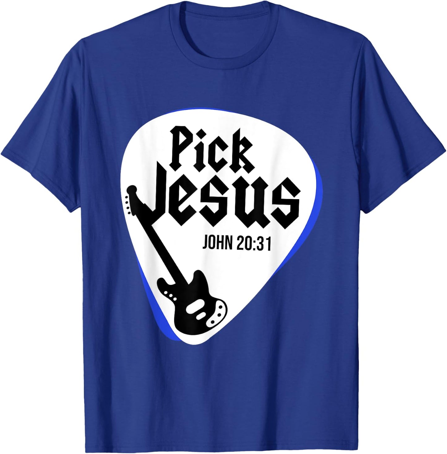 Jesus Christ Guitar Religion Christianity Catholic God T-Shirt - T-Shirt | Royal