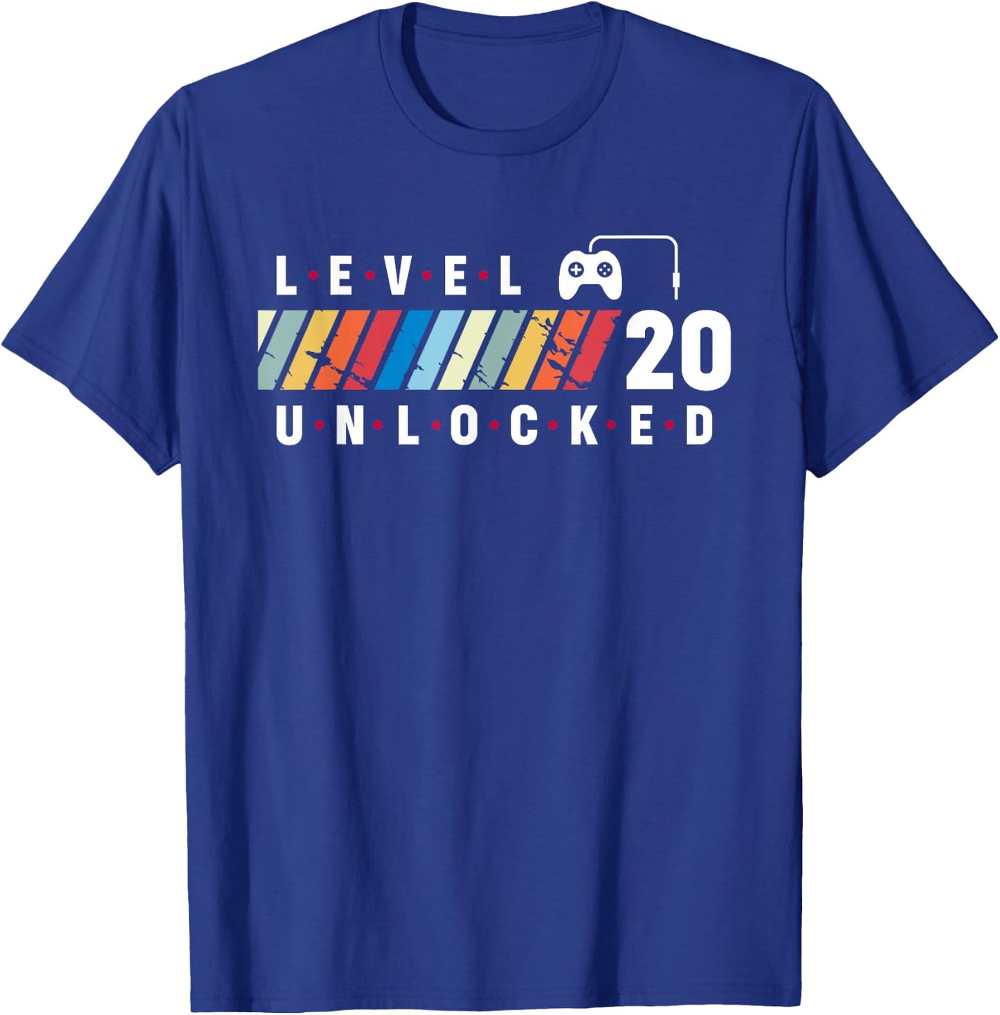 Level 20 Unlocked 20 Year Old Gamer 20th Video Game Birthday T-Shirt - T-Shirt | Royal