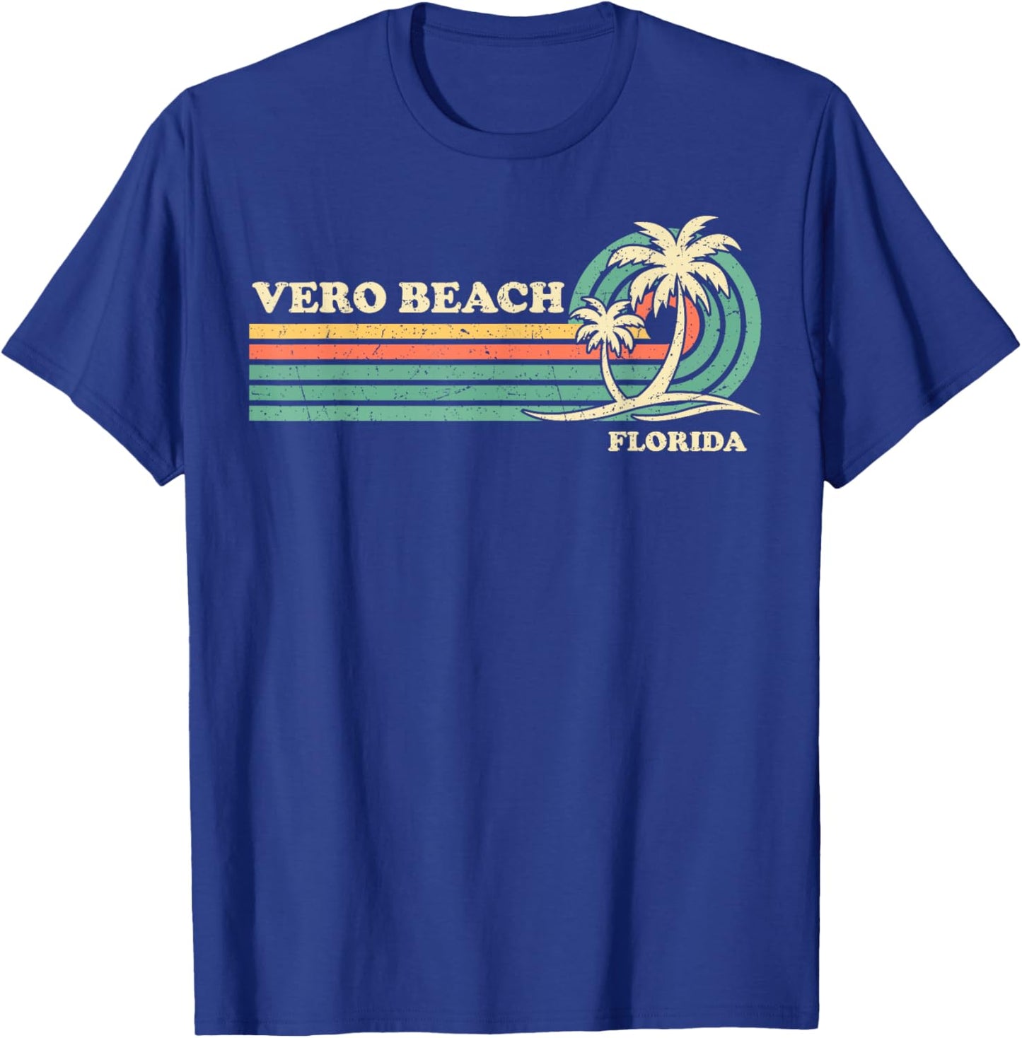 Vintage Retro Summer Vacation Florida Vero Beach Men Women Kids T-Shirt - T-Shirt | Royal