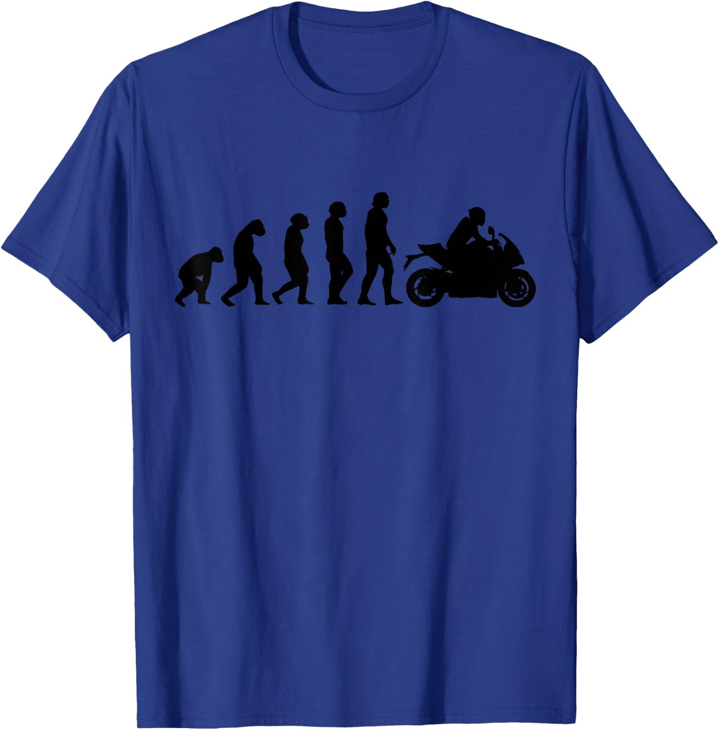 Motorcycle Evolution Funny Racing Sport Street Bike Biker T-Shirt - T-Shirt | Royal