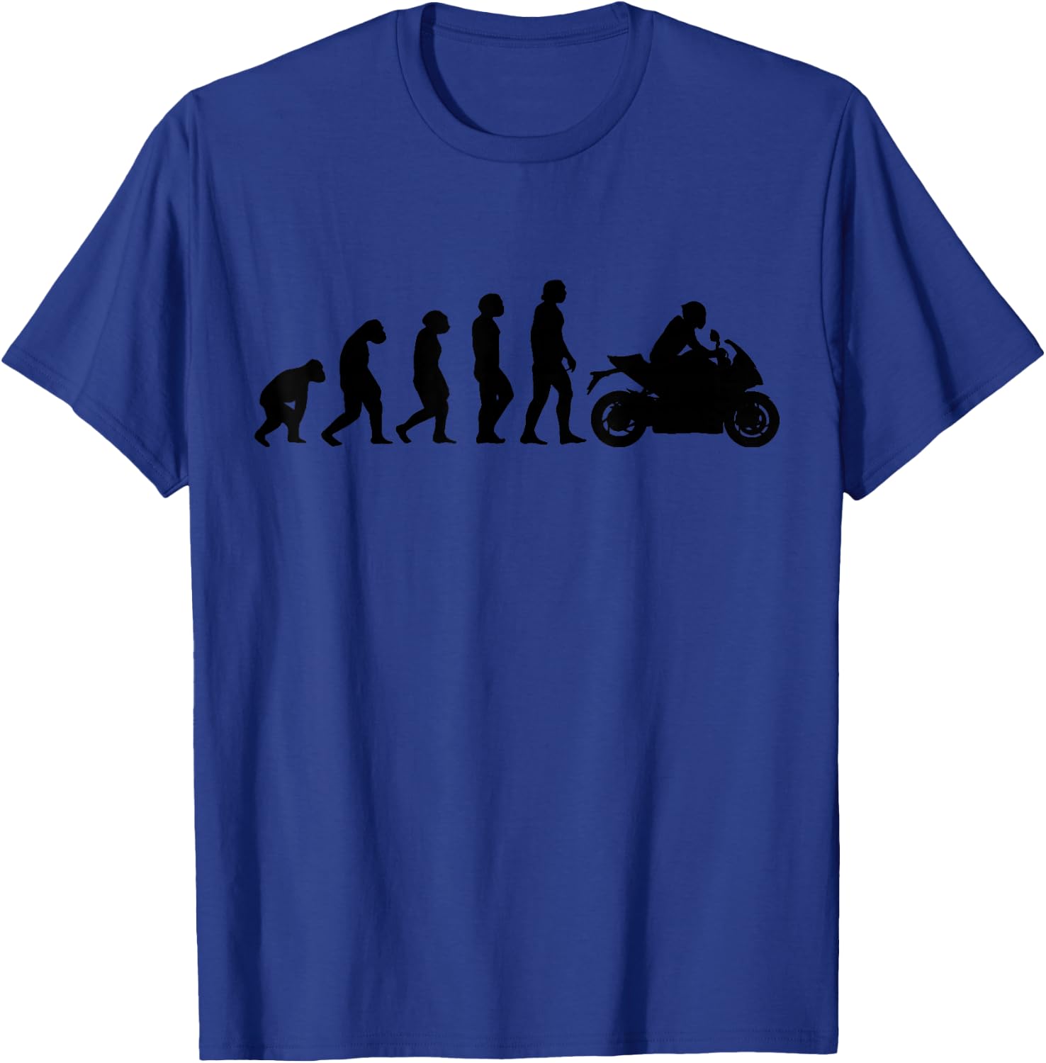 Motorcycle Evolution Funny Racing Sport Street Bike Biker T-Shirt - T-Shirt | Royal