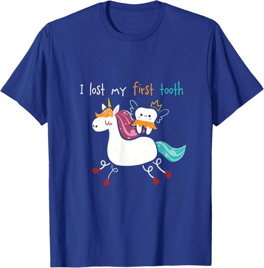 Baby Teeth Fairy Unicorn I I Lost My First Tooth T-Shirt - T-Shirt | Royal